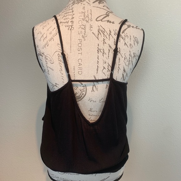 NWOT American Eagle Ruffle Open Back Tank Top Blue - Picture 3 of 6